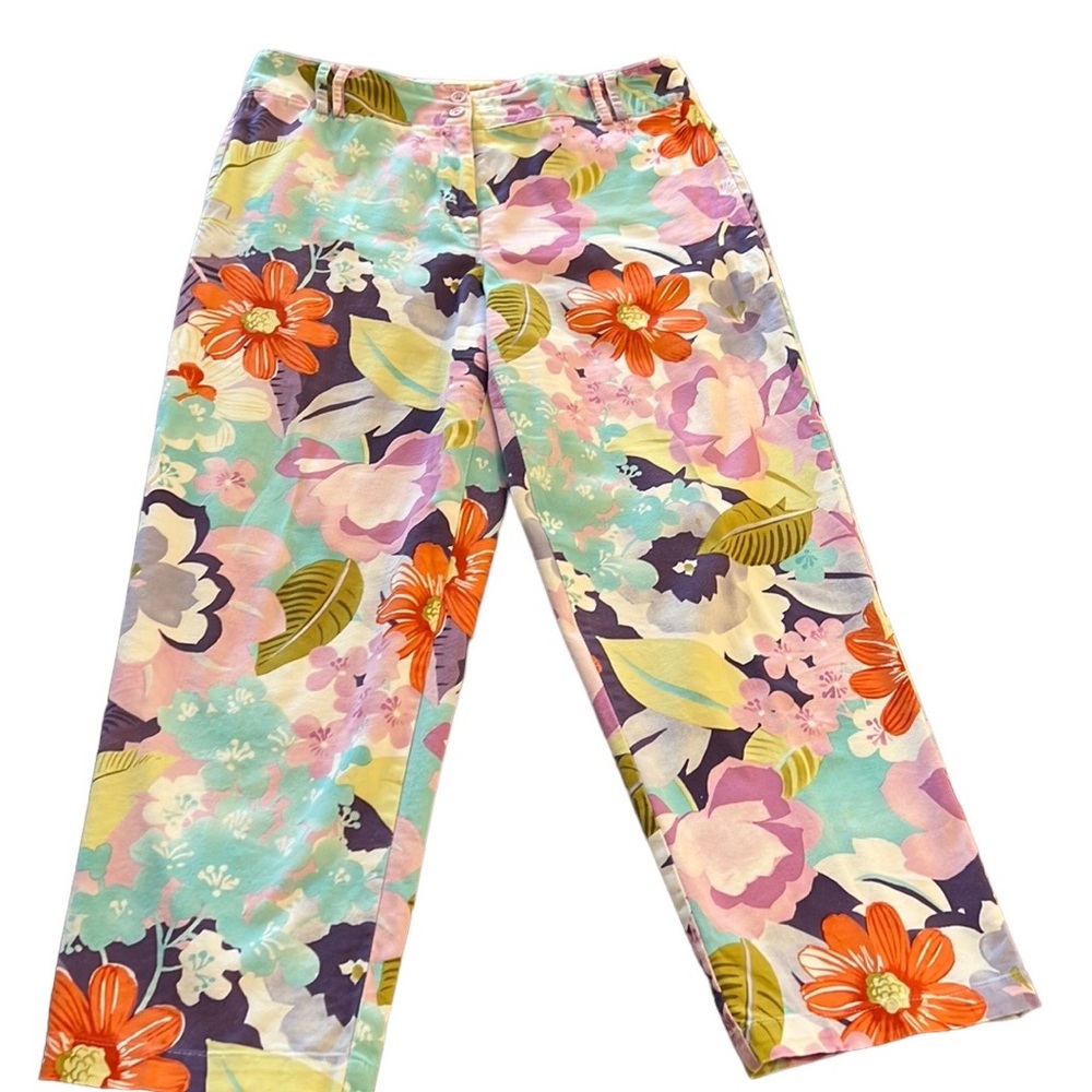 NEW Talbots summerweight crop. Tropical fun EUC worn twice. No flaws.
